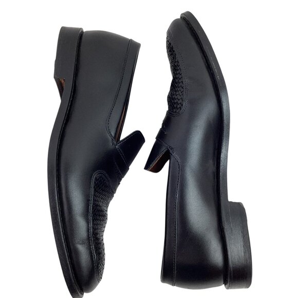 Allen Edmonds Carlsbad Mens 9.5E Leather Weave Penny Loafers Slip On Dress Shoes - Picture 3 of 14